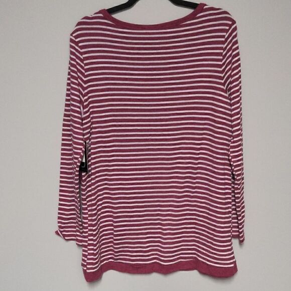 Fred David Red and White Striped Sweater NWT - Picture 4 of 5